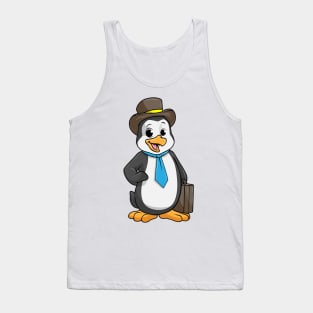 Penguin as Entrepreneur with Briefcase Tank Top